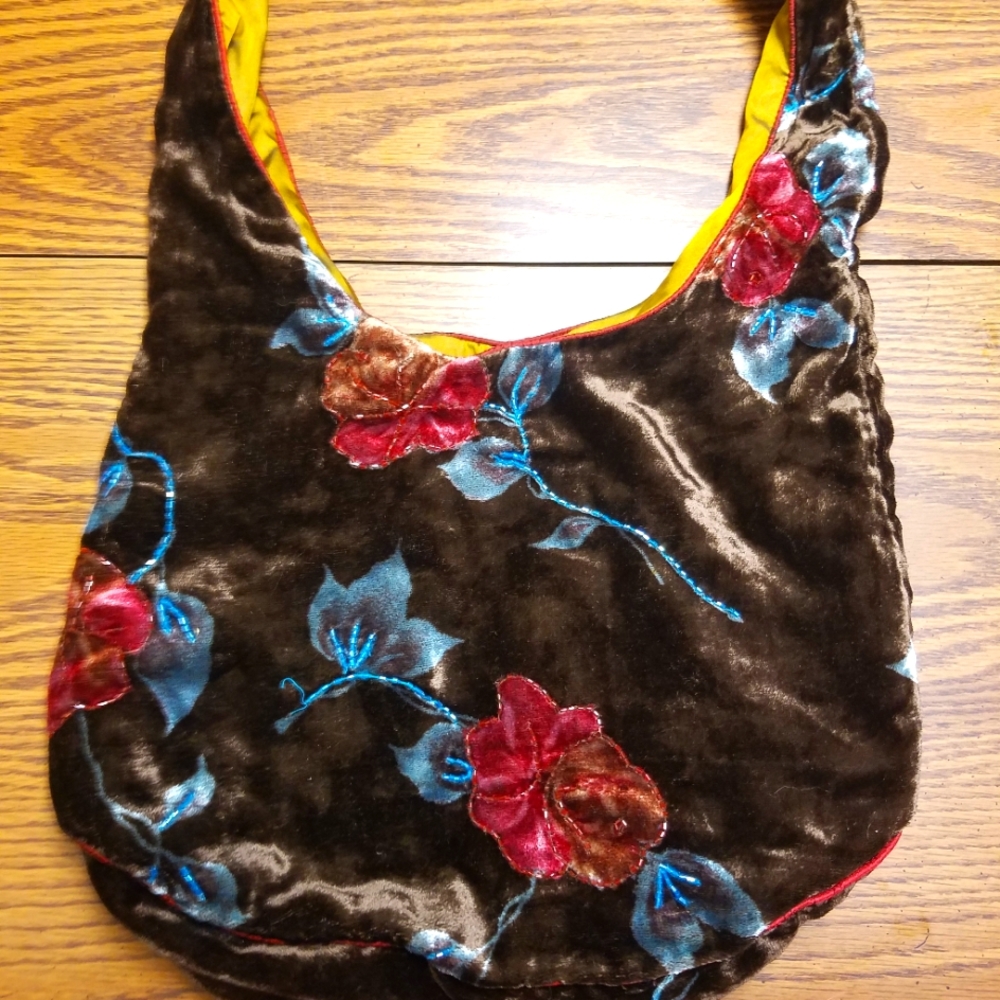 Christian Livingston Collection Velvet Bead Embellished Handcrafted Bag - Picture 1 of 5